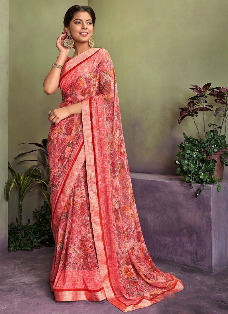 Mintorsi Latest Weightless Georgette Casual Designer Printed Saree Collection 20701-20708